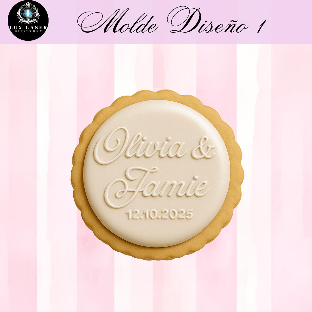 Molde en Acrilico para Galletas Personalizada para Bodas(Diseño 1)