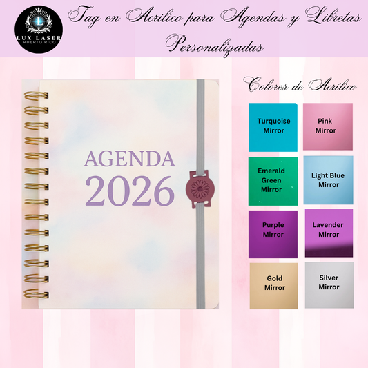 Acrylic Tag para Agendas o Libretas