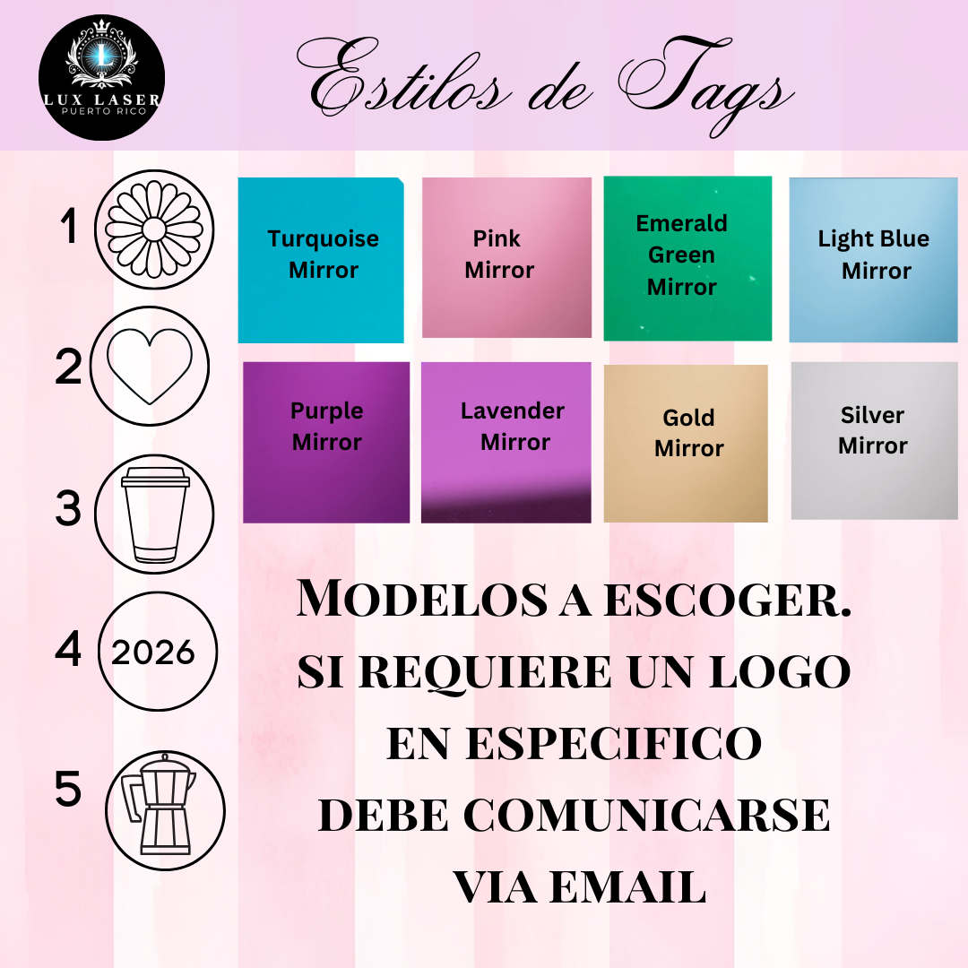Acrylic Tag para Agendas o Libretas