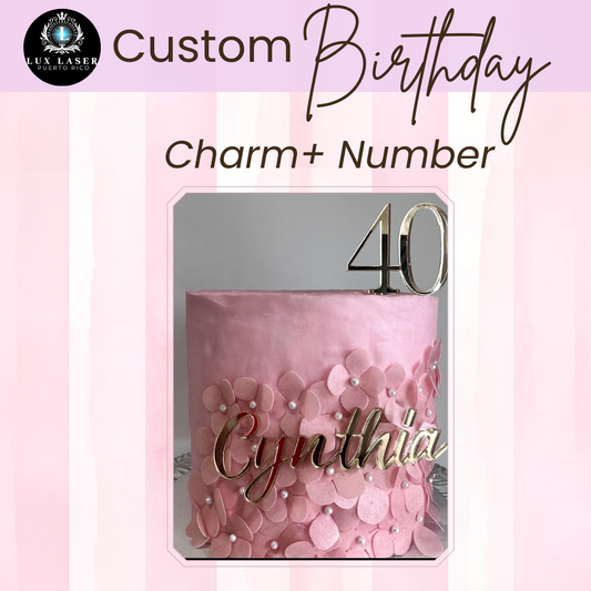Custom Birthday Cake Charm+ Number