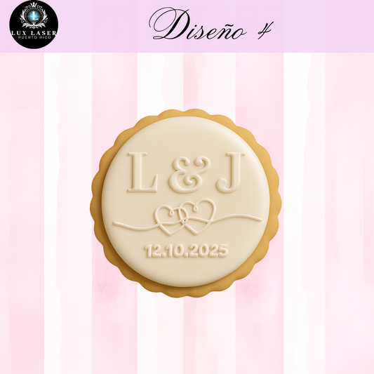 Molde en Acrilico para Galletas Personalizada para Bodas(Diseño4)