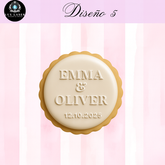 Molde en Acrilico para Galletas Personalizada para Bodas(Diseño 5)
