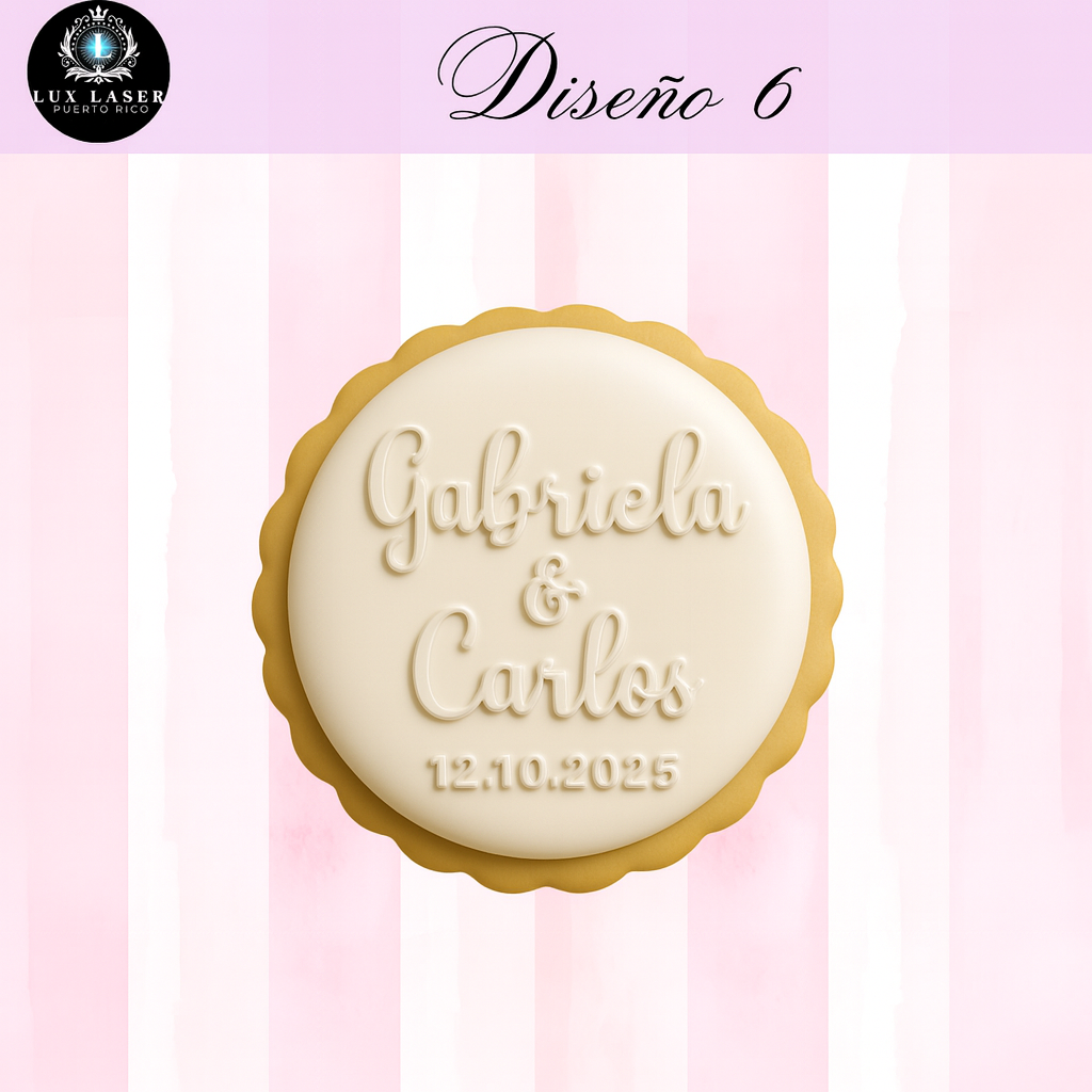 Molde en Acrilico para Galletas Personalizada para Bodas(Diseño 6)