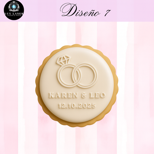 Molde en Acrilico para Galletas Personalizada para Bodas(Diseño 7)