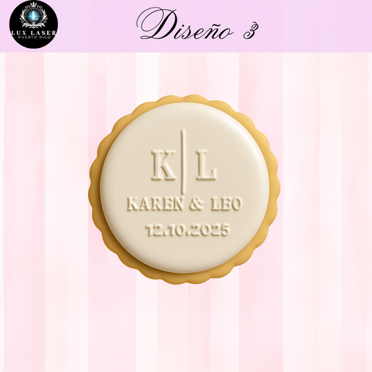 Molde en Acrilico para Galletas Personalizada para Bodas(Diseño3)