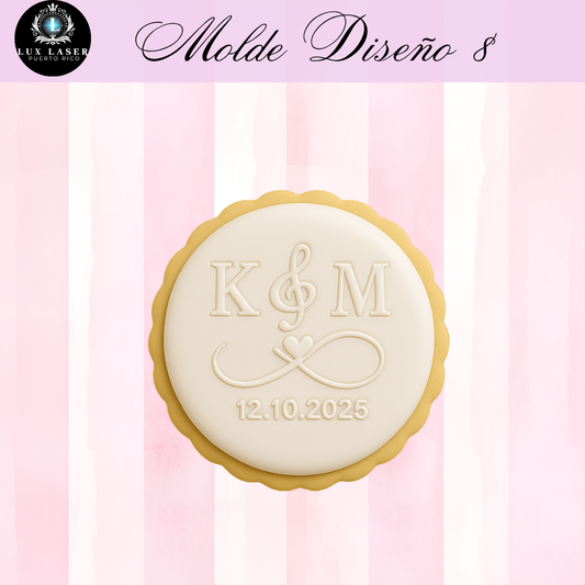 Molde en Acrilico para Galletas Personalizada para Bodas(Diseño 8)