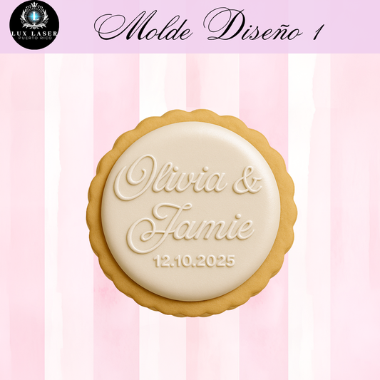 Molde en Acrilico para Galletas Personalizada para Bodas(Diseño 1)